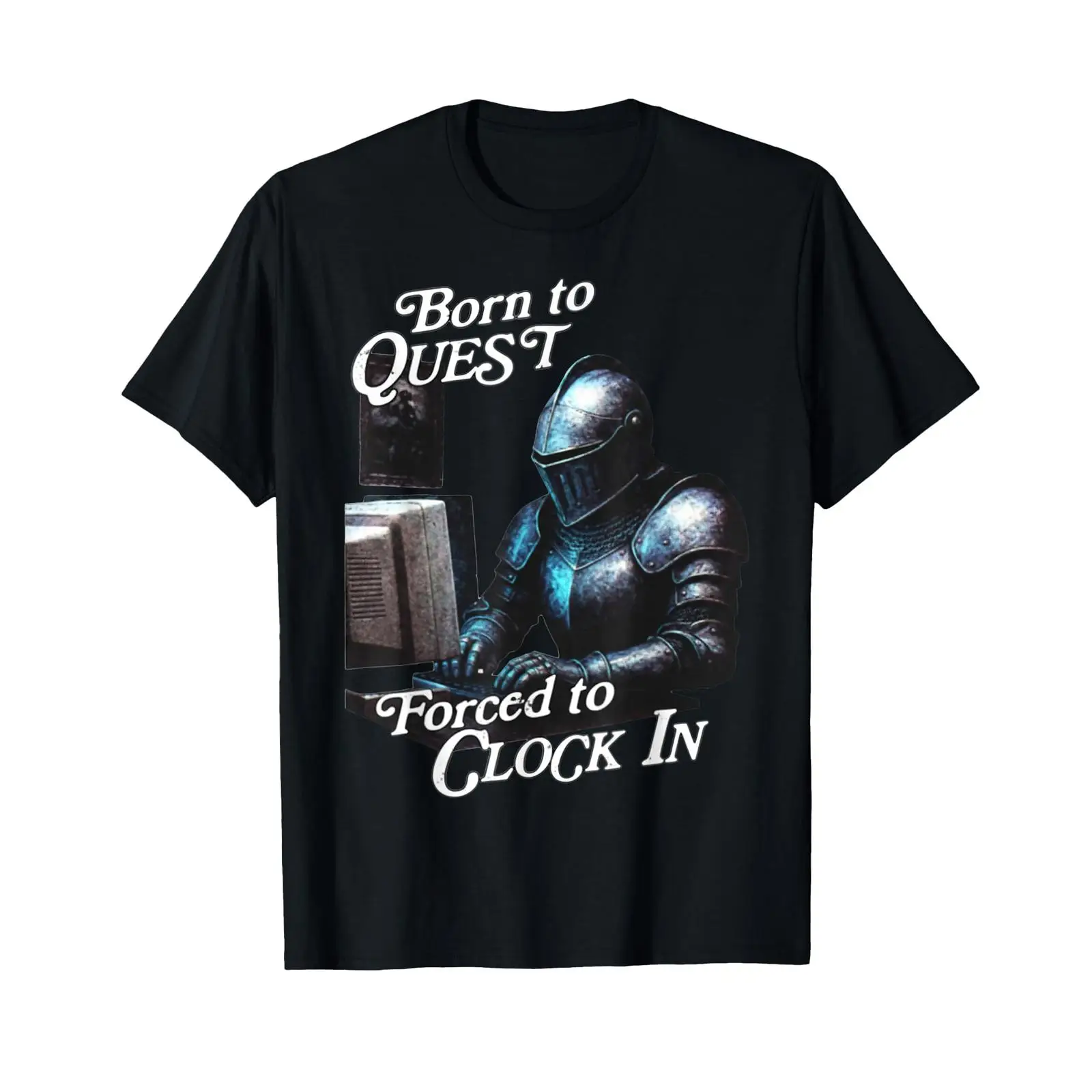 Office Quest - تي شيرت بطبعة فنية مضحكة للمكتب