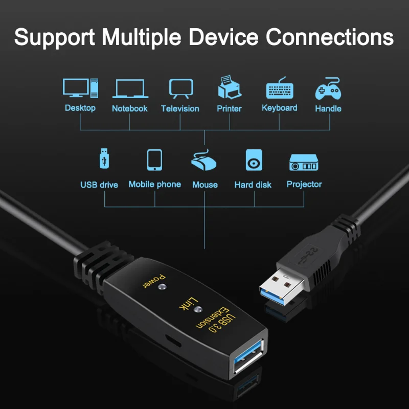 نشط USB 3.0 تمديد كابل 5 متر 1 - مراجعة Usb Extender Active وسعره