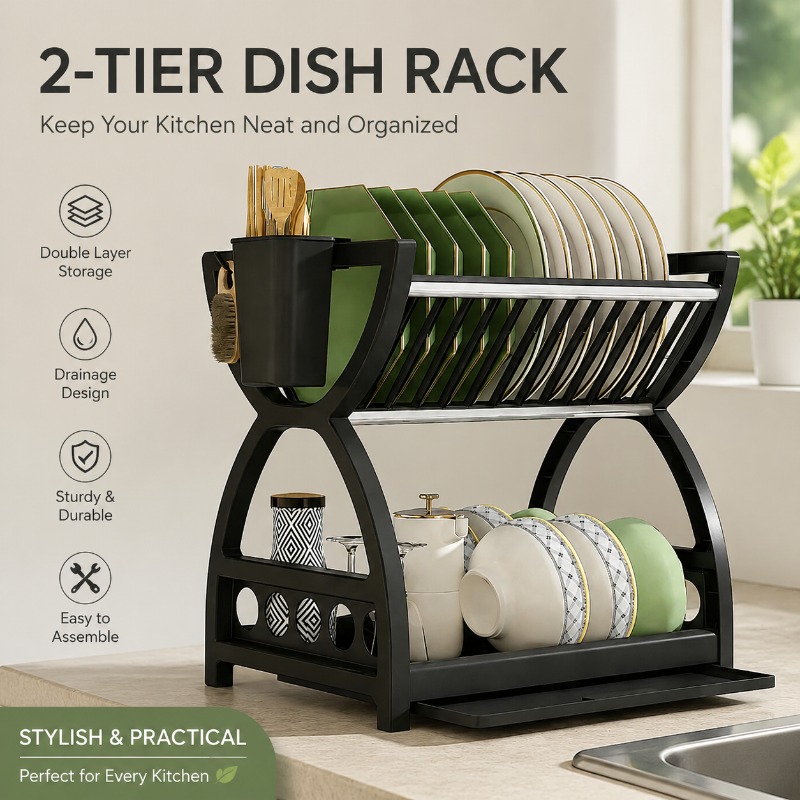 رف تجفيف أطباق من طبقتين للمطب - مراجعة Server Rack Shelf وسعره