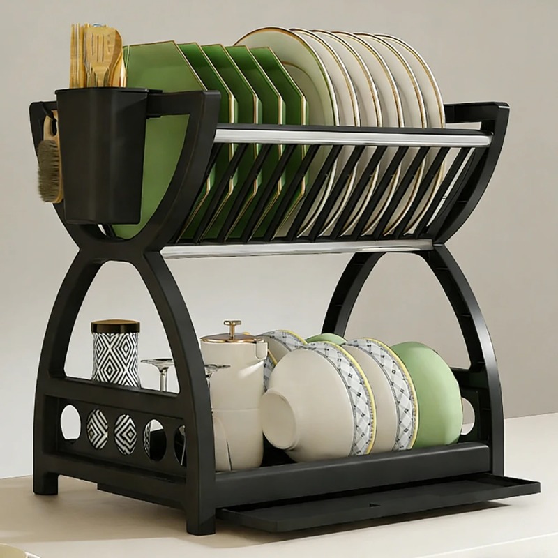 رف تجفيف أطباق من طبقتين للمطب - مراجعة Server Rack Shelf وسعره
