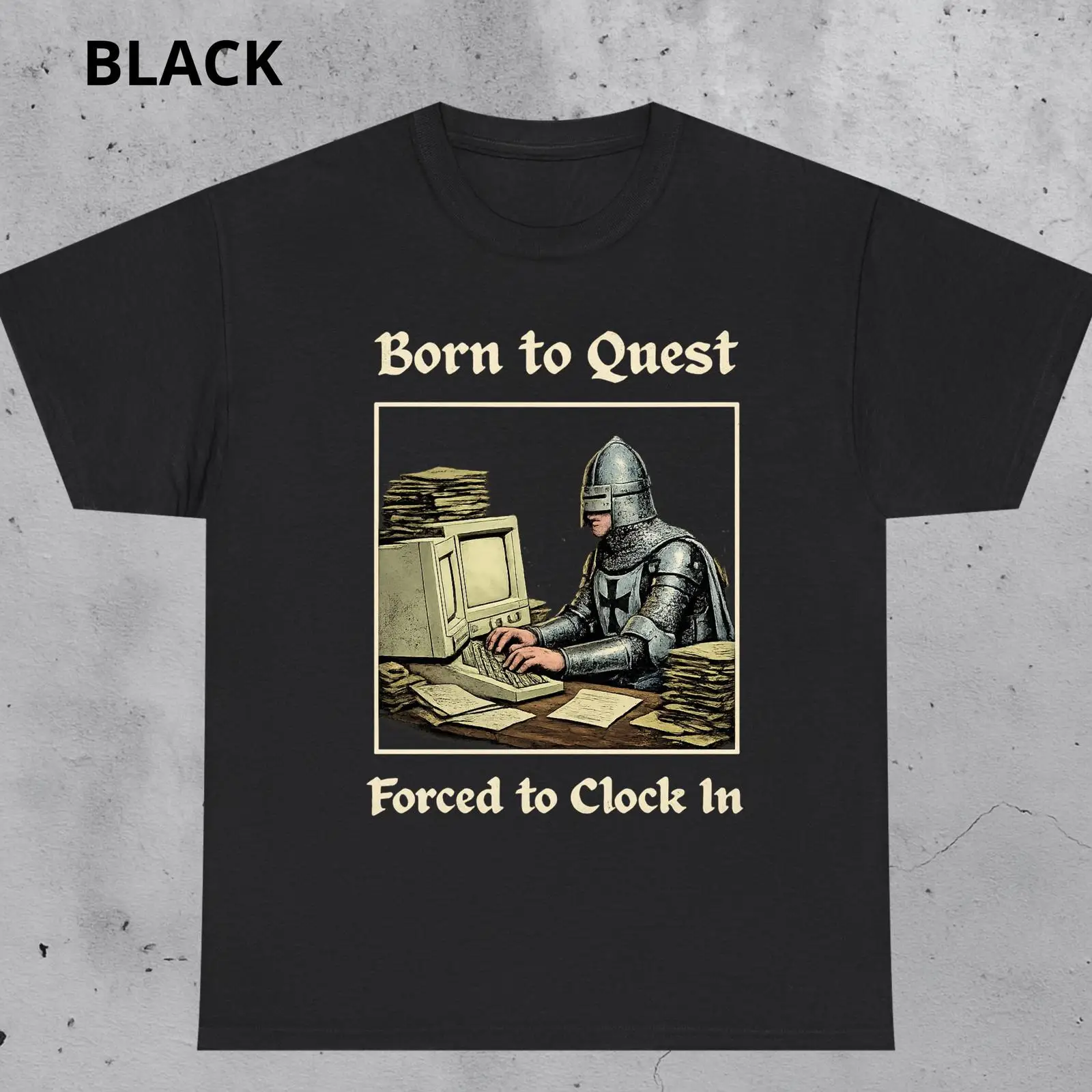 تي شيرت Born to Quest Forced C - مراجعة Office Quest وسعره